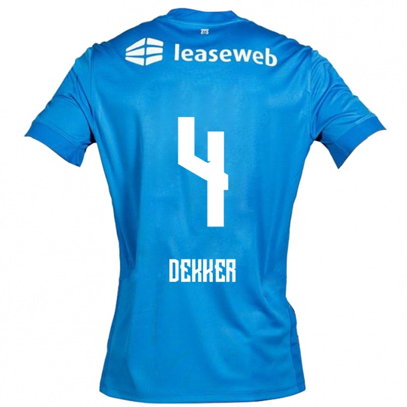 Danxen Heren Maxim Dekker #4 Blauw Wit Uitshirt Uittenue 2025/26 T-Shirt