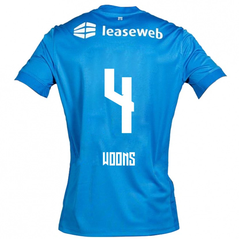 Danxen Heren Karlijn Woons #4 Blauw Wit Uitshirt Uittenue 2025/26 T-Shirt