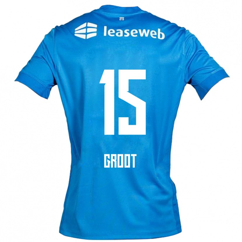Danxen Heren Pleun Groot #15 Blauw Wit Uitshirt Uittenue 2025/26 T-Shirt