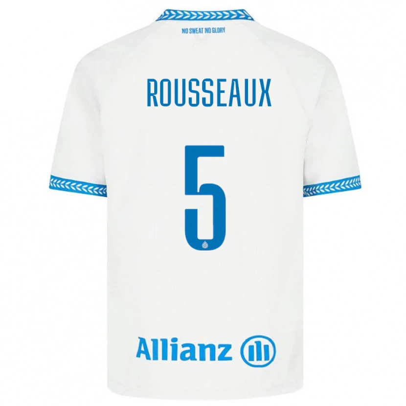 Danxen Heren Luca Rousseaux #5 Blauw Wit Uitshirt Uittenue 2025/26 T-Shirt
