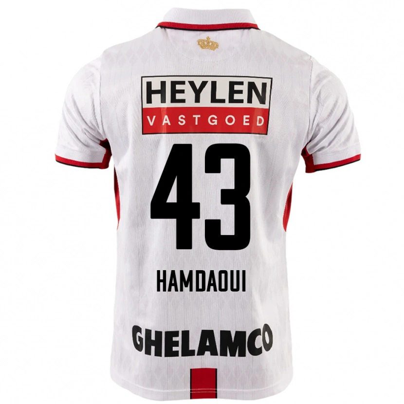 Danxen Heren Youssef Hamdaoui #43 Wit Rood Uitshirt Uittenue 2025/26 T-Shirt