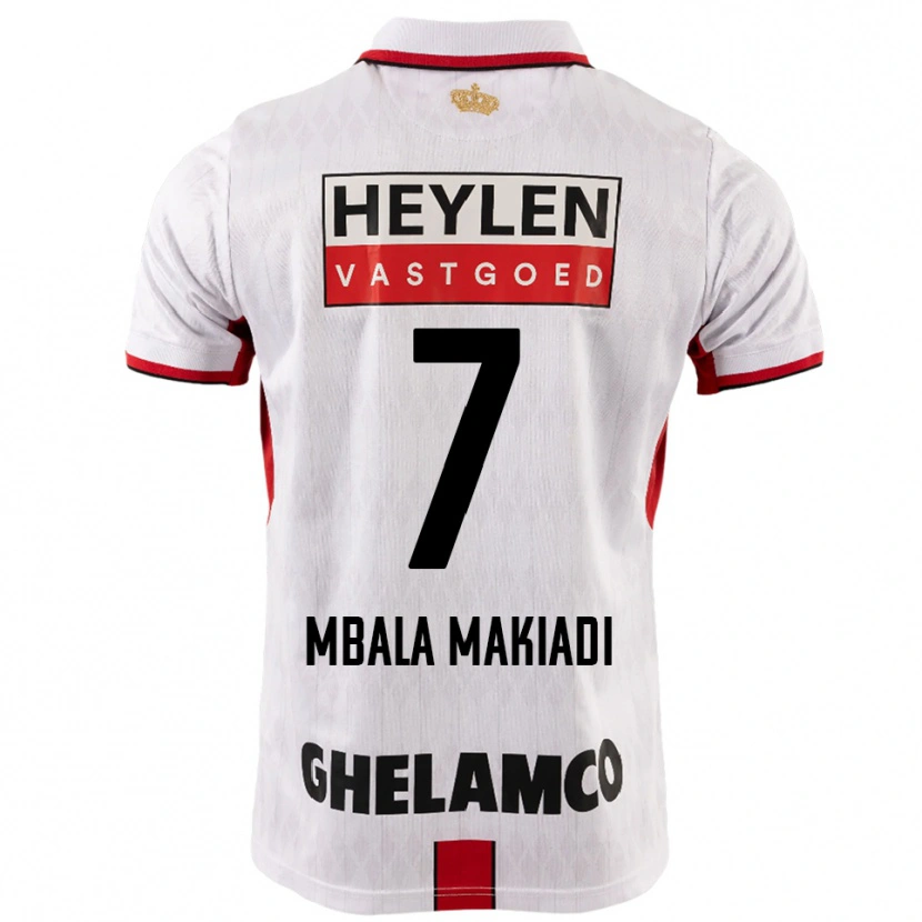 Danxen Heren Ravi Mbala Makiadi #7 Wit Rood Uitshirt Uittenue 2025/26 T-Shirt