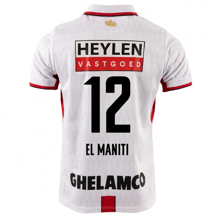 Danxen Heren Naoufal El Maniti #12 Wit Rood Uitshirt Uittenue 2025/26 T-Shirt