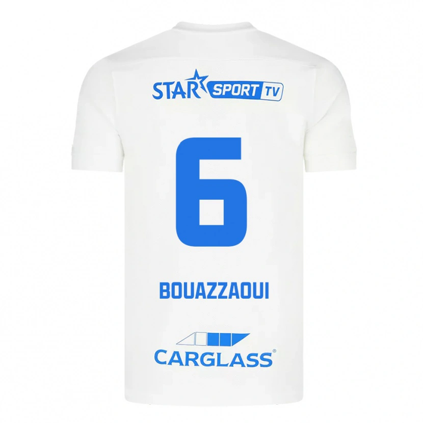 Danxen Heren Ilyas Bouazzaoui #6 Wit Blauw Uitshirt Uittenue 2025/26 T-Shirt