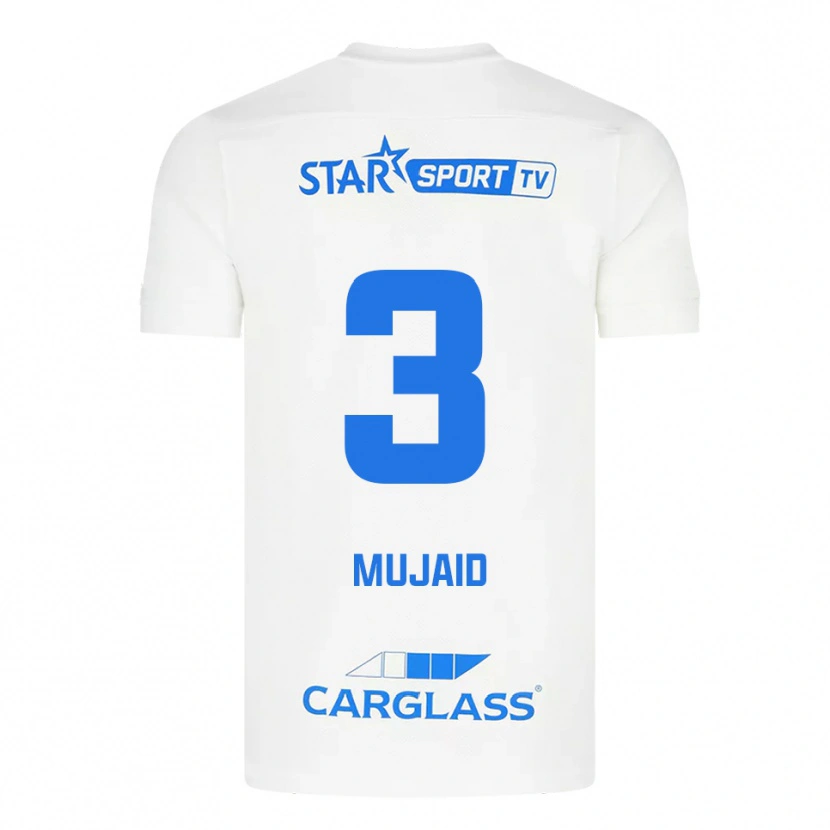 Danxen Heren Mujaid Sadick #3 Wit Blauw Uitshirt Uittenue 2025/26 T-Shirt