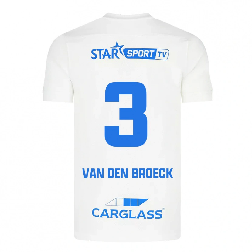 Danxen Heren Kobe Van Den Broeck #3 Wit Blauw Uitshirt Uittenue 2025/26 T-Shirt