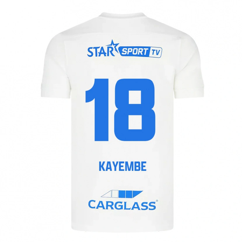 Danxen Heren Joris Kayembe #18 Wit Blauw Uitshirt Uittenue 2025/26 T-Shirt