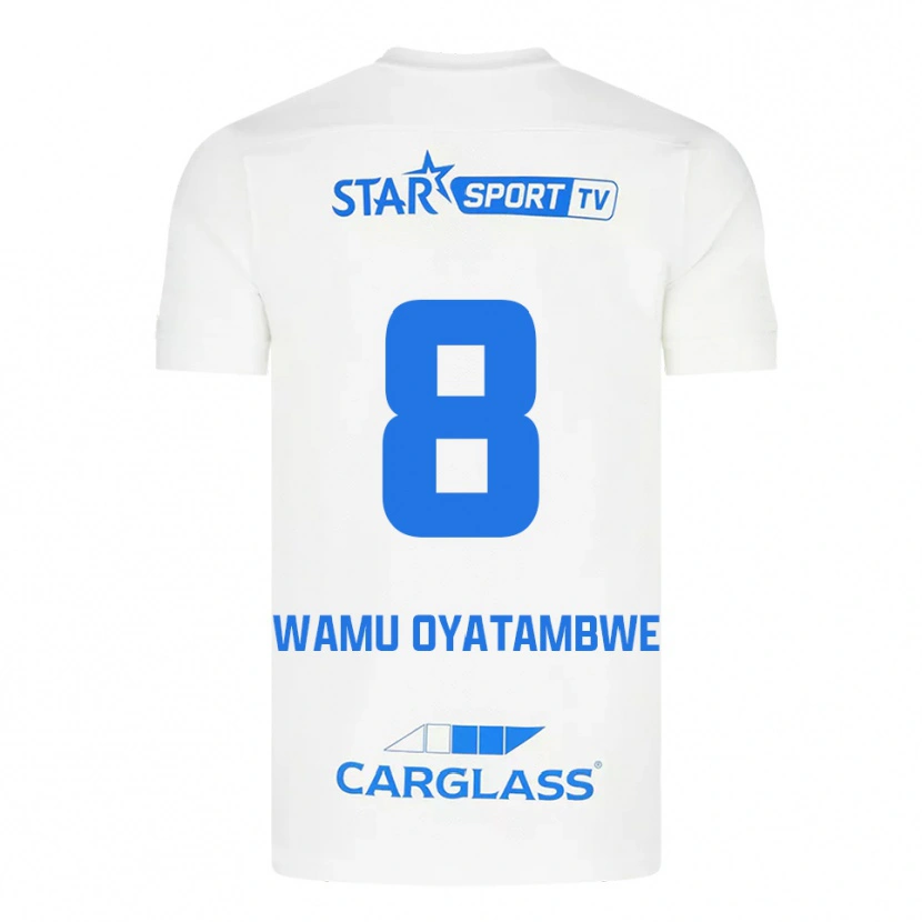 Danxen Heren Matthias Wamu Oyatambwe #8 Wit Blauw Uitshirt Uittenue 2025/26 T-Shirt