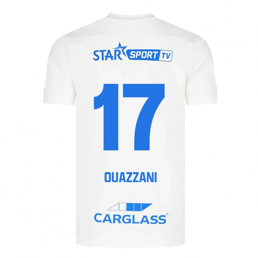 Danxen Heren Fady Ouazzani #17 Wit Blauw Uitshirt Uittenue 2025/26 T-Shirt