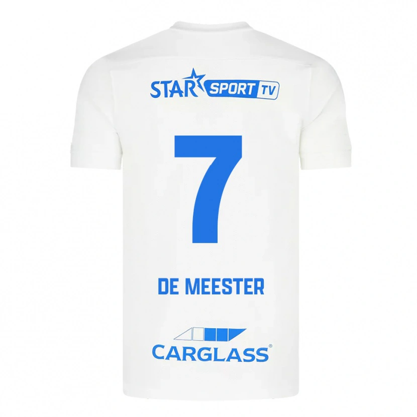 Danxen Heren Thirsa De Meester #7 Wit Blauw Uitshirt Uittenue 2025/26 T-Shirt