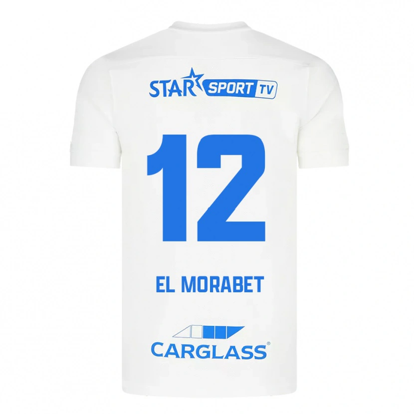 Danxen Heren Sami El Morabet #12 Wit Blauw Uitshirt Uittenue 2025/26 T-Shirt