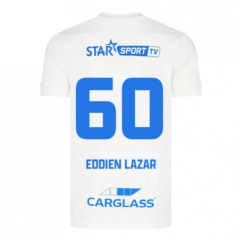 Danxen Heren Saif Eddien Lazar #60 Wit Blauw Uitshirt Uittenue 2025/26 T-Shirt