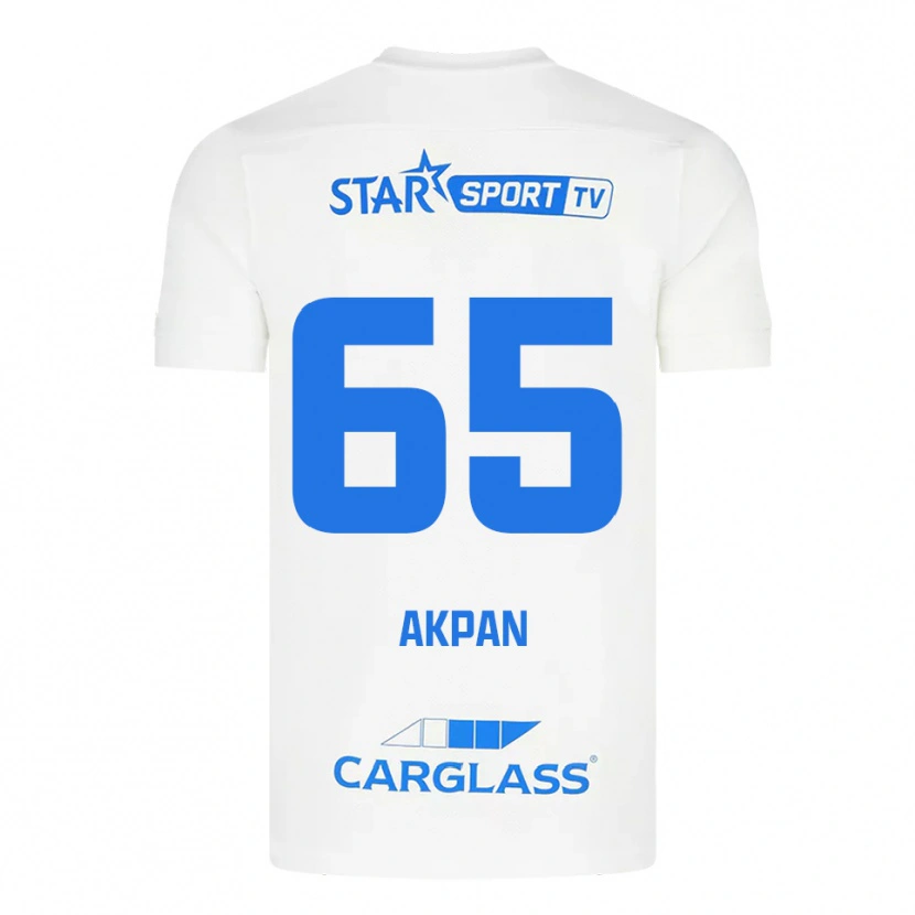 Danxen Heren Christian Akpan #65 Wit Blauw Uitshirt Uittenue 2025/26 T-Shirt