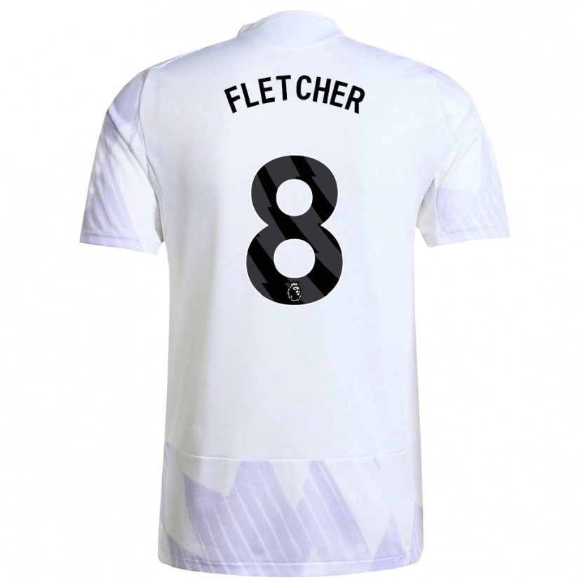 Danxen Heren Tyler Fletcher #8 Wit Paars Paars Uitshirt Uittenue 2025/26 T-Shirt