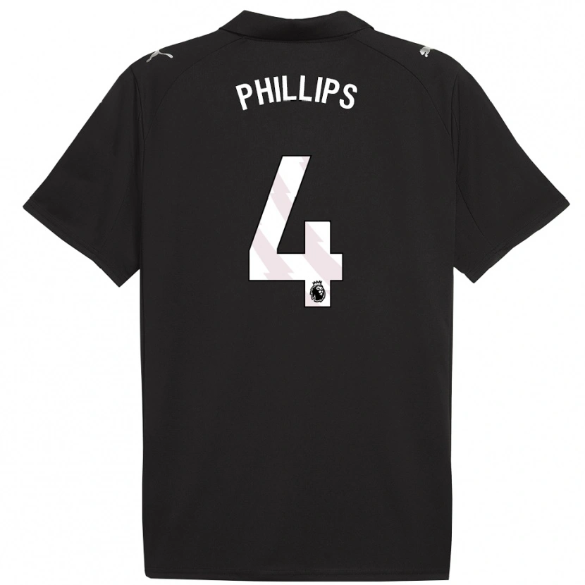Danxen Heren Kalvin Phillips #4 Zwart Wit Uitshirt Uittenue 2025/26 T-Shirt
