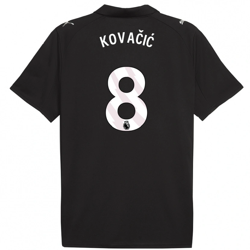 Danxen Heren Mateo Kovacic #8 Zwart Wit Uitshirt Uittenue 2025/26 T-Shirt