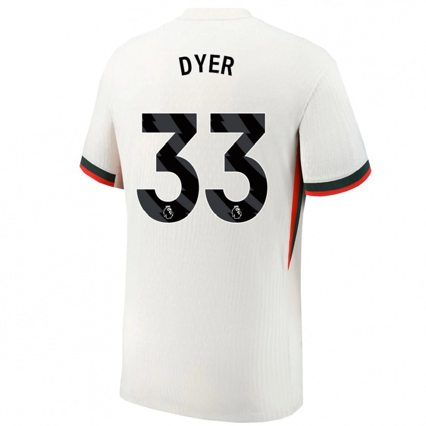 Danxen Heren Kiano Dyer #33 Wit Groen Uitshirt Uittenue 2025/26 T-Shirt