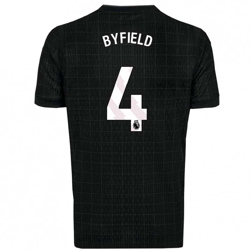 Danxen Heren Junai Byfield #4 Zwart Grijs Uitshirt Uittenue 2025/26 T-Shirt