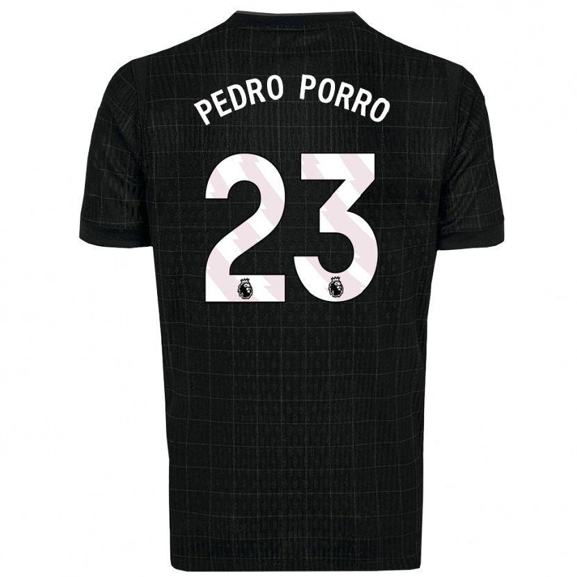 Danxen Heren Pedro Porro #23 Zwart Grijs Uitshirt Uittenue 2025/26 T-Shirt
