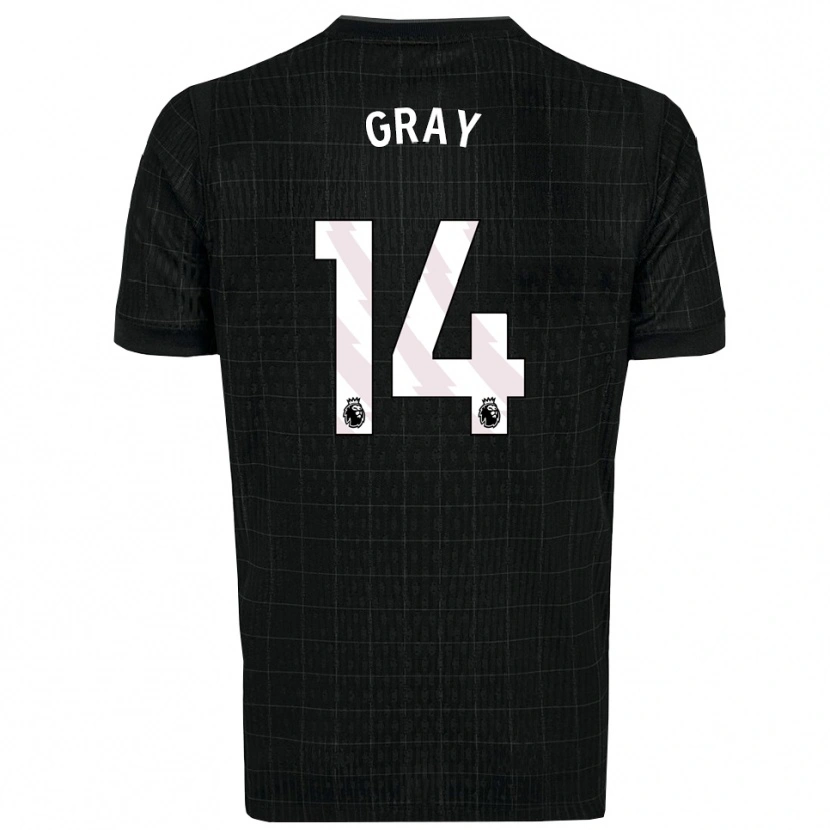 Danxen Heren Archie Gray #14 Zwart Grijs Uitshirt Uittenue 2025/26 T-Shirt