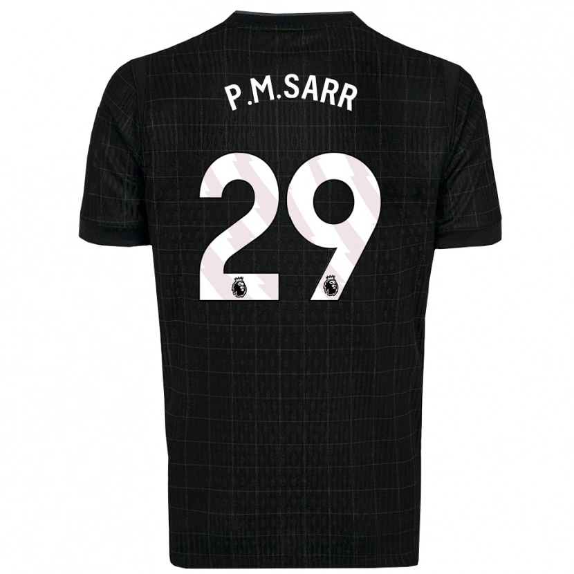 Danxen Heren Pape Matar Sarr #29 Zwart Grijs Uitshirt Uittenue 2025/26 T-Shirt