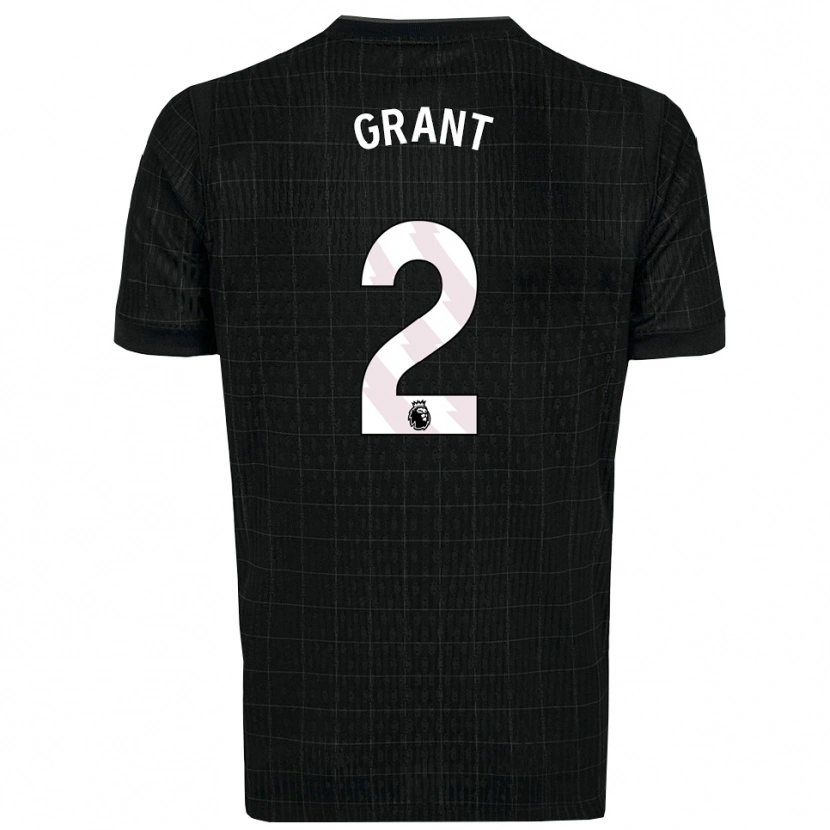 Danxen Heren Charlotte Grant #2 Zwart Grijs Uitshirt Uittenue 2025/26 T-Shirt
