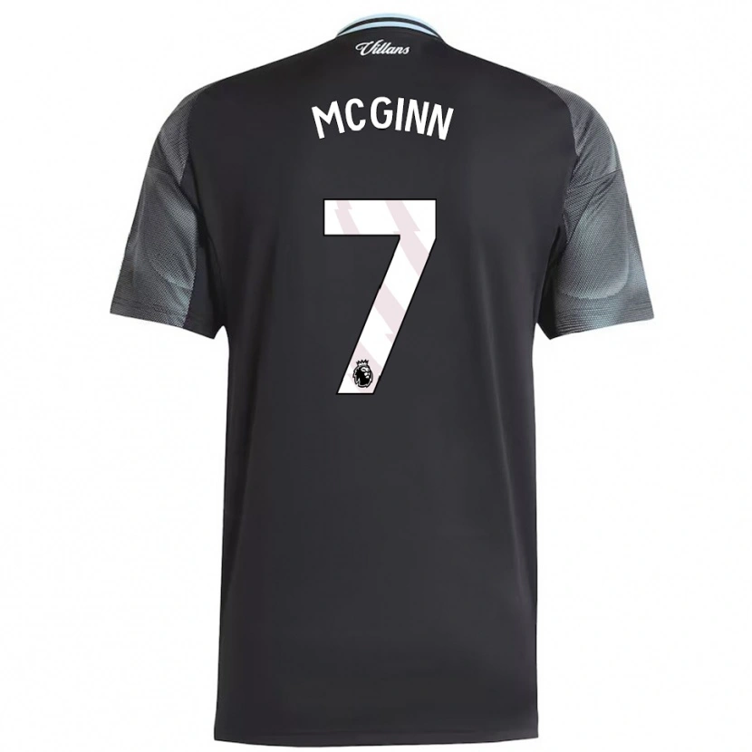 Danxen Heren John Mcginn #7 Zwart Hemelsblauw Uitshirt Uittenue 2025/26 T-Shirt