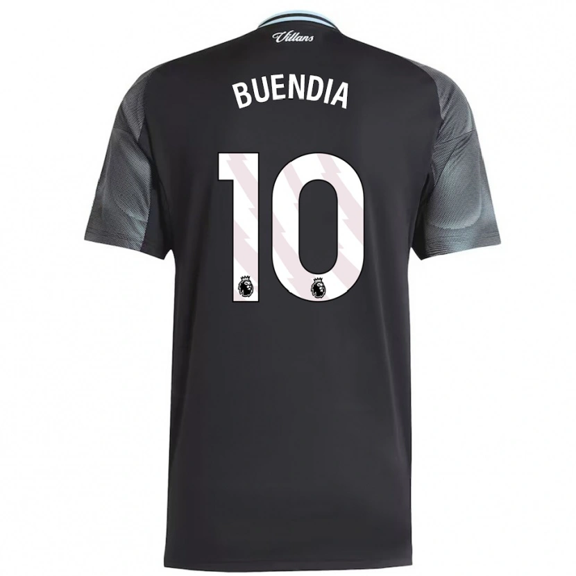 Danxen Heren Emiliano Buendía #10 Zwart Hemelsblauw Uitshirt Uittenue 2025/26 T-Shirt