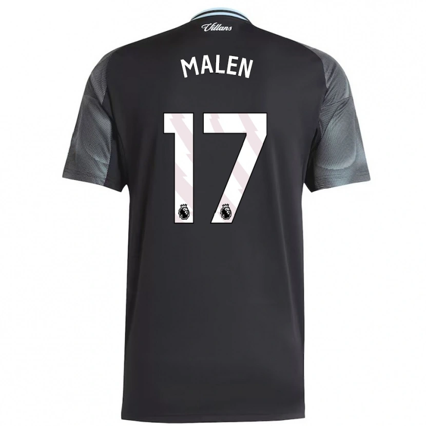 Danxen Heren Donyell Malen #17 Zwart Hemelsblauw Uitshirt Uittenue 2025/26 T-Shirt