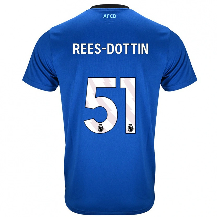 Danxen Heren Remy Rees-Dottin #51 Blauw Zwart Uitshirt Uittenue 2025/26 T-Shirt