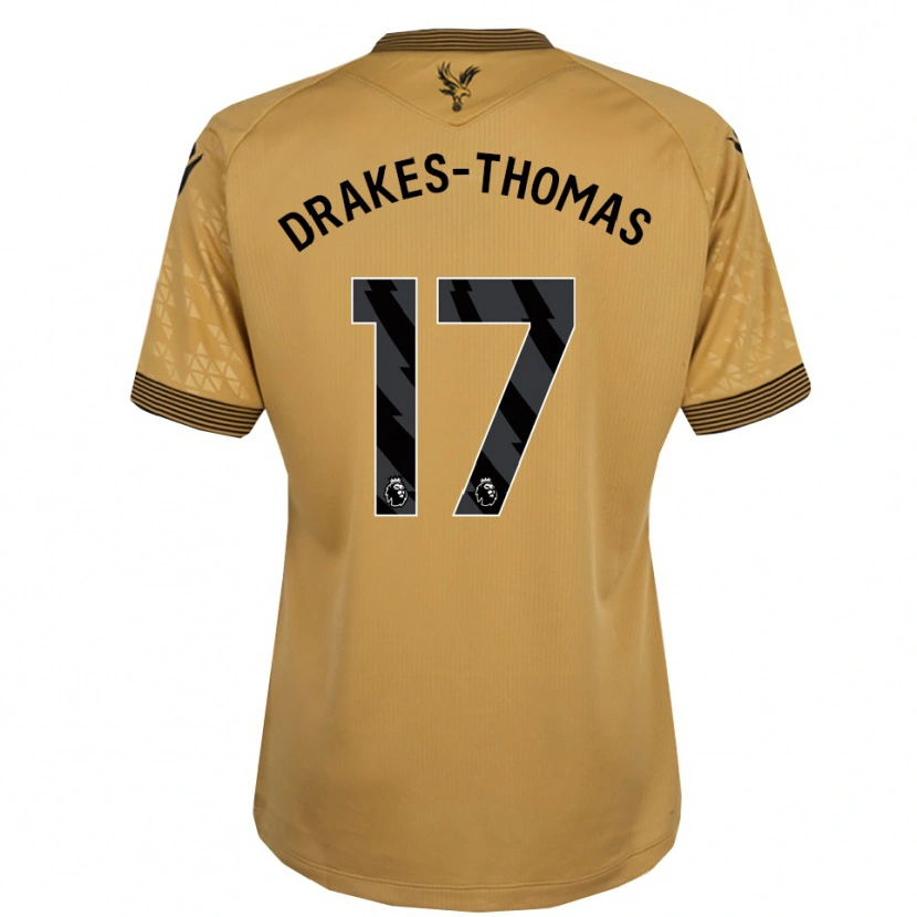 Danxen Heren Joél Drakes-Thomas #17 Goud Zwart Uitshirt Uittenue 2025/26 T-Shirt