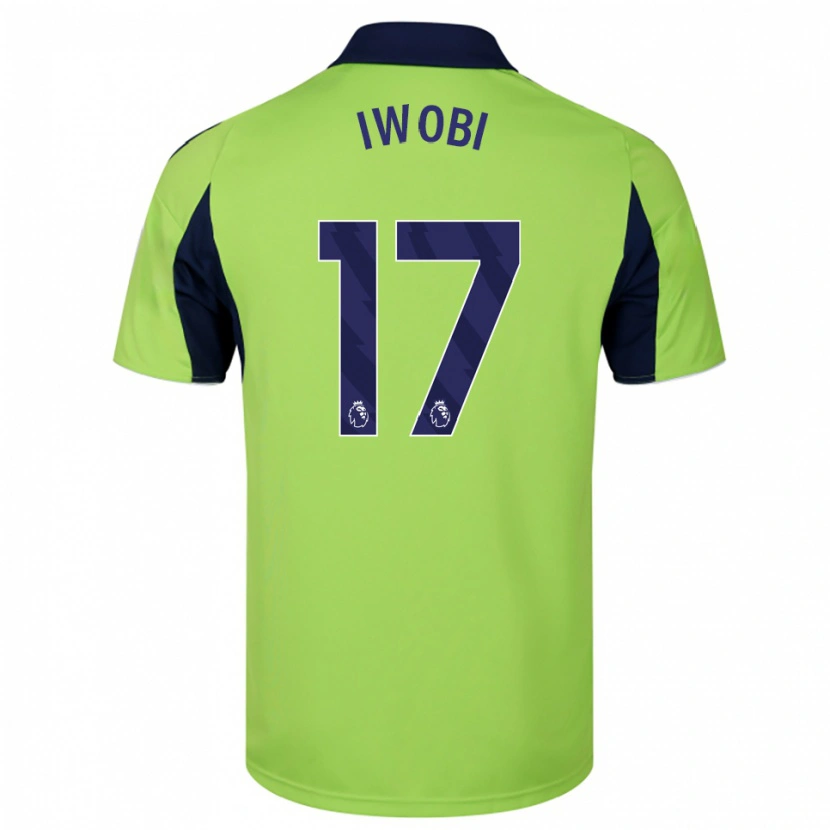 Danxen Heren Alex Iwobi #17 Groen Marineblauw Wit Uitshirt Uittenue 2025/26 T-Shirt