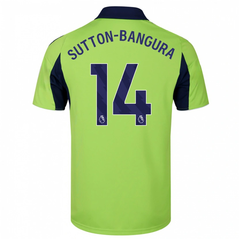 Danxen Heren William Sutton-Bangura #14 Groen Marineblauw Wit Uitshirt Uittenue 2025/26 T-Shirt