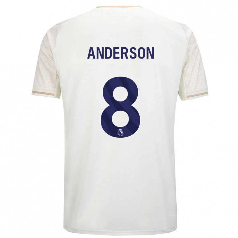 Danxen Heren Elliot Anderson #8 Gebroken Wit Zwart Uitshirt Uittenue 2025/26 T-Shirt