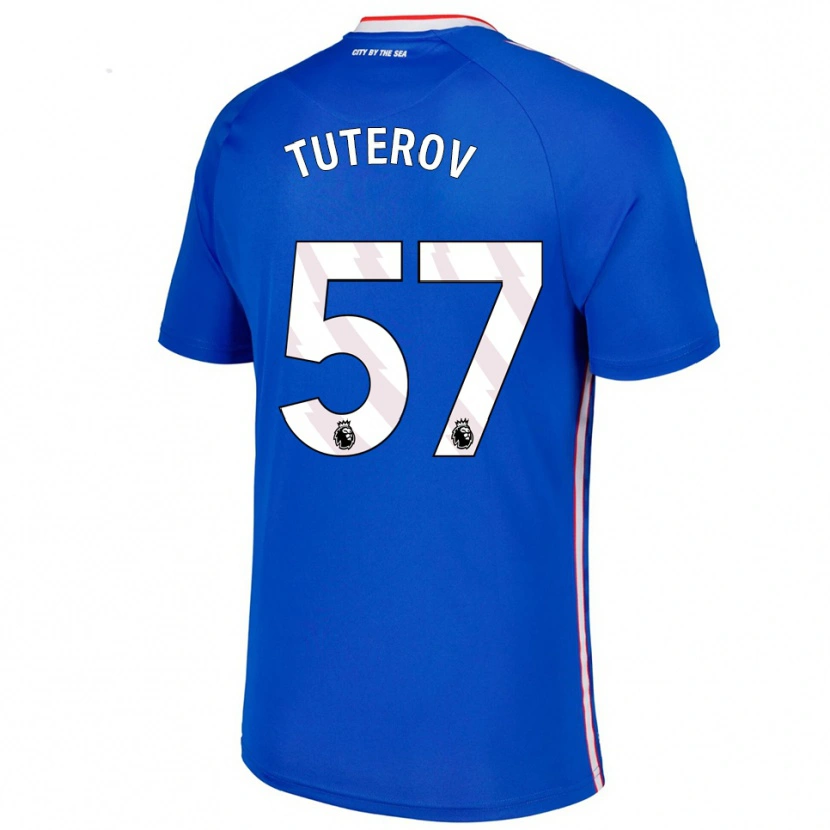 Danxen Heren Timur Tuterov #57 Blauw Wit Uitshirt Uittenue 2025/26 T-Shirt