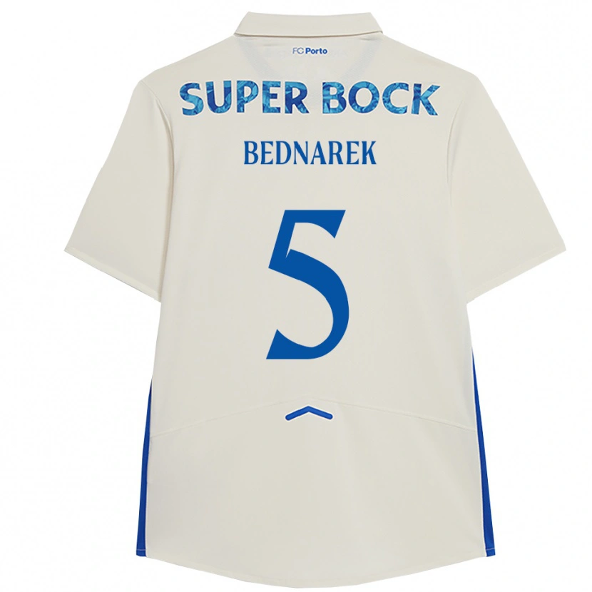 Danxen Heren Jan Bednarek #5 Wit Blauw Thuisshirt Derde Tenue 2025/26 T-Shirt