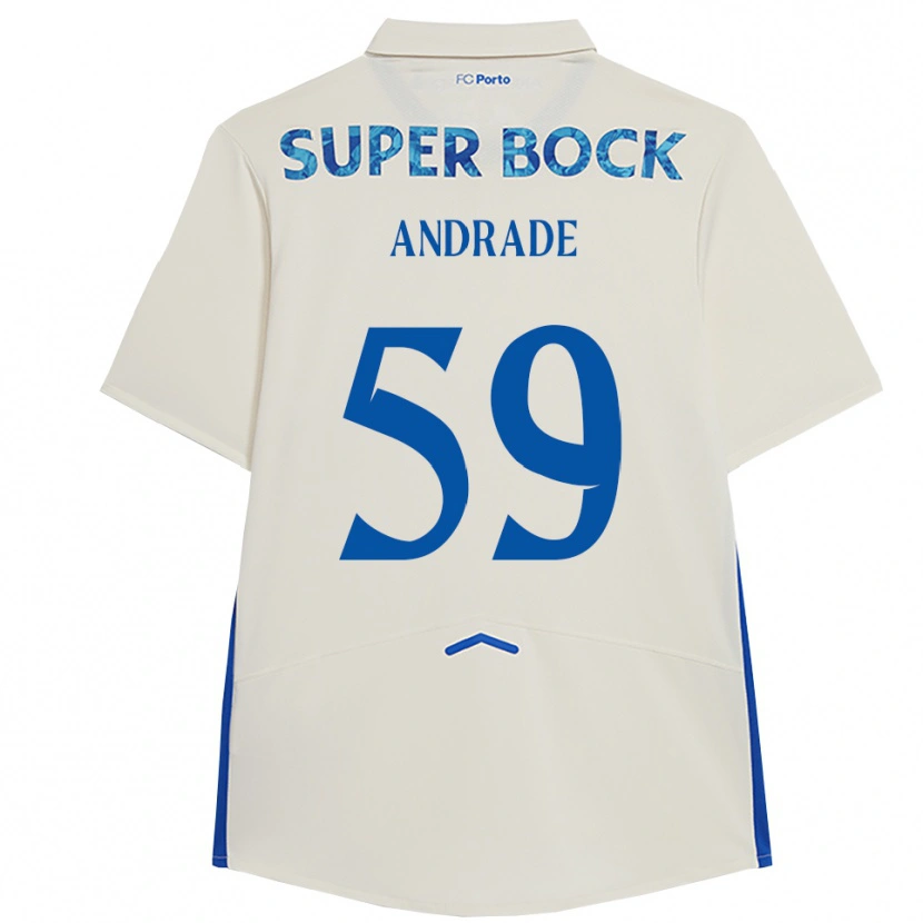 Danxen Heren Tiago Andrade #59 Wit Blauw Thuisshirt Derde Tenue 2025/26 T-Shirt