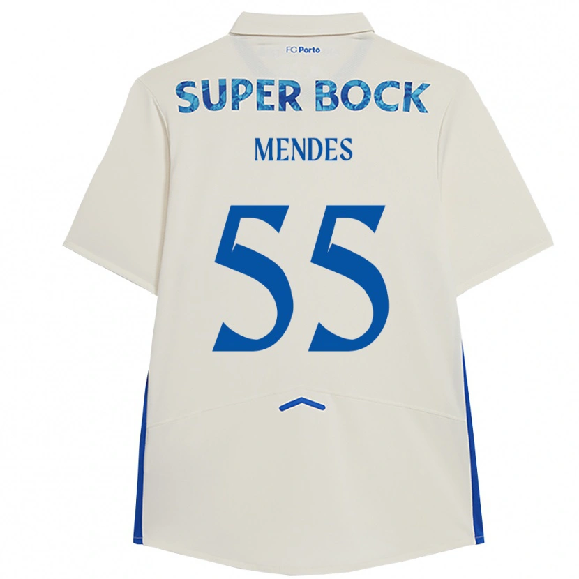 Danxen Heren Joao Mendes #55 Wit Blauw Thuisshirt Derde Tenue 2025/26 T-Shirt