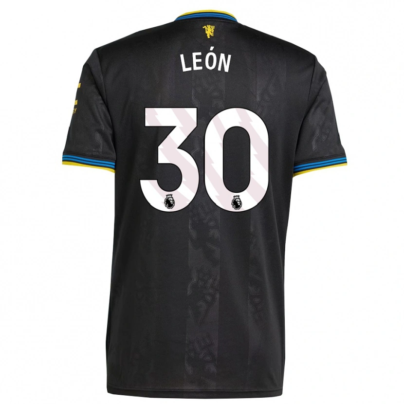 Danxen Heren Diego León #30 Zwart Geel Blauw Thuisshirt Derde Tenue 2025/26 T-Shirt