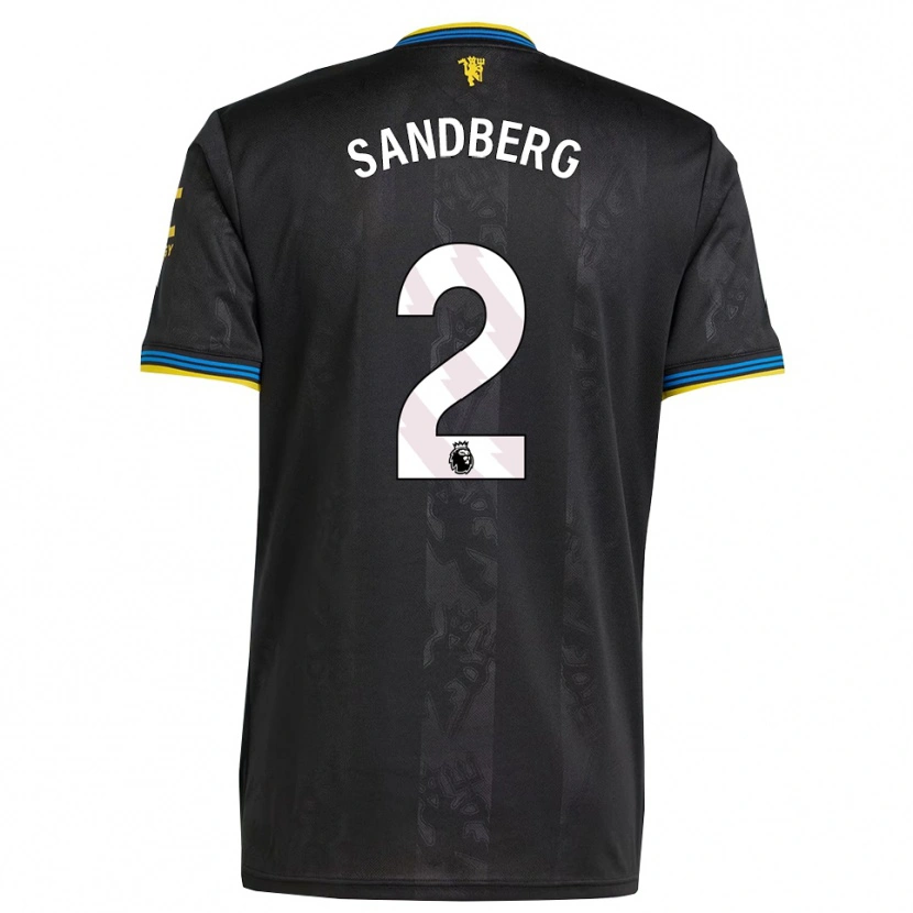 Danxen Heren Anna Sandberg #2 Zwart Geel Blauw Thuisshirt Derde Tenue 2025/26 T-Shirt