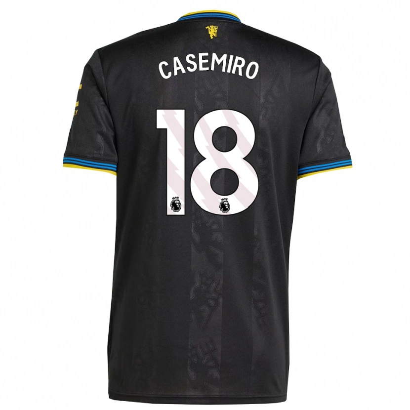 Danxen Heren Casemiro #18 Zwart Geel Blauw Thuisshirt Derde Tenue 2025/26 T-Shirt