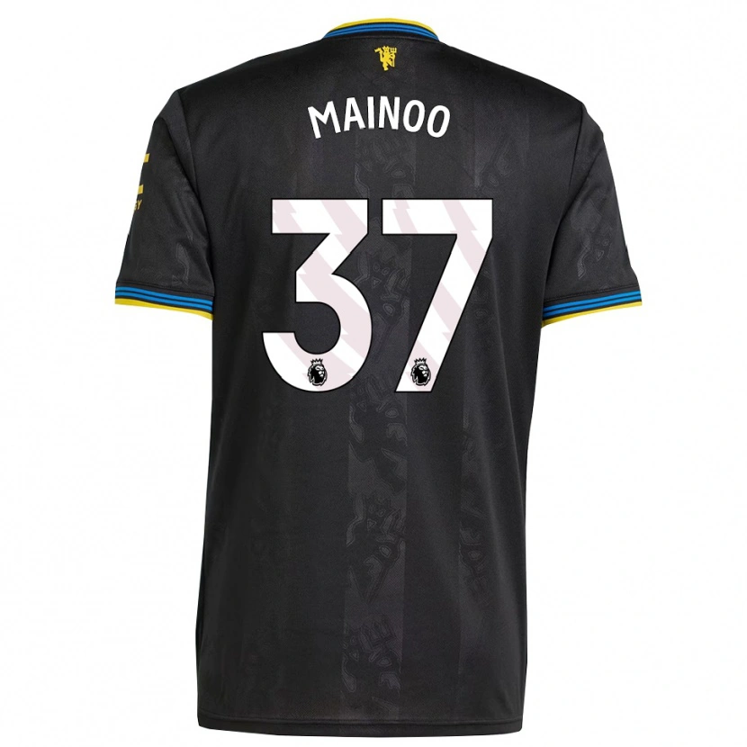 Danxen Heren Kobbie Mainoo #37 Zwart Geel Blauw Thuisshirt Derde Tenue 2025/26 T-Shirt