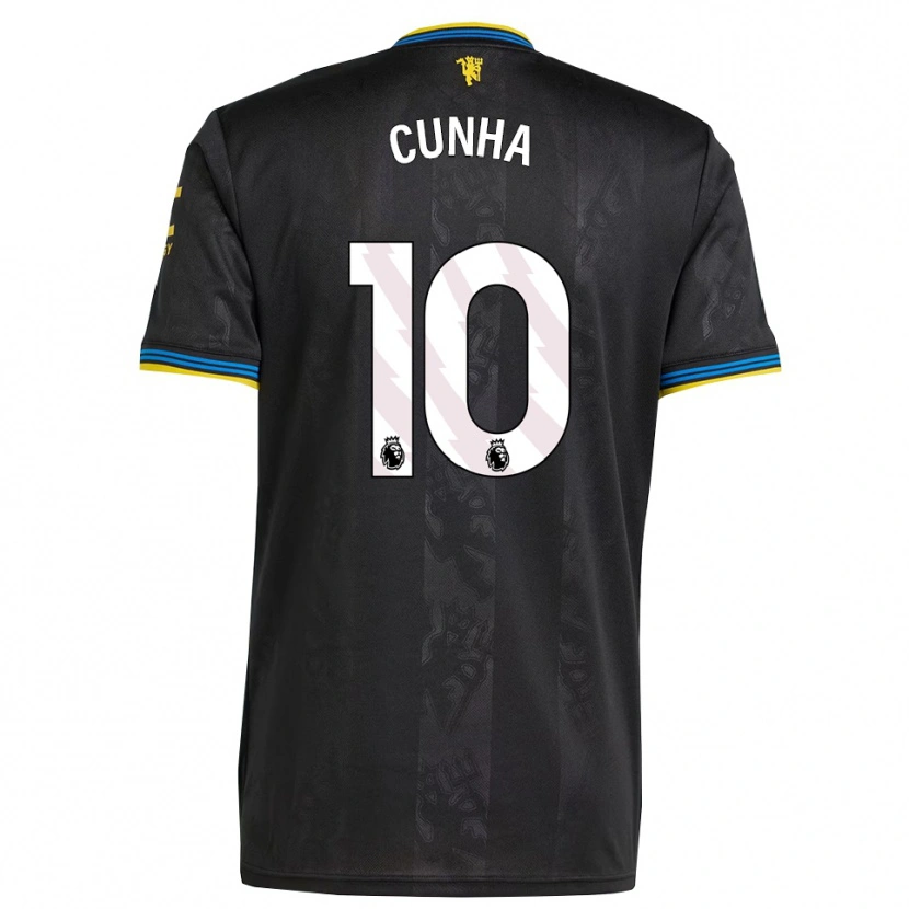 Danxen Heren Matheus Cunha #10 Zwart Geel Blauw Thuisshirt Derde Tenue 2025/26 T-Shirt
