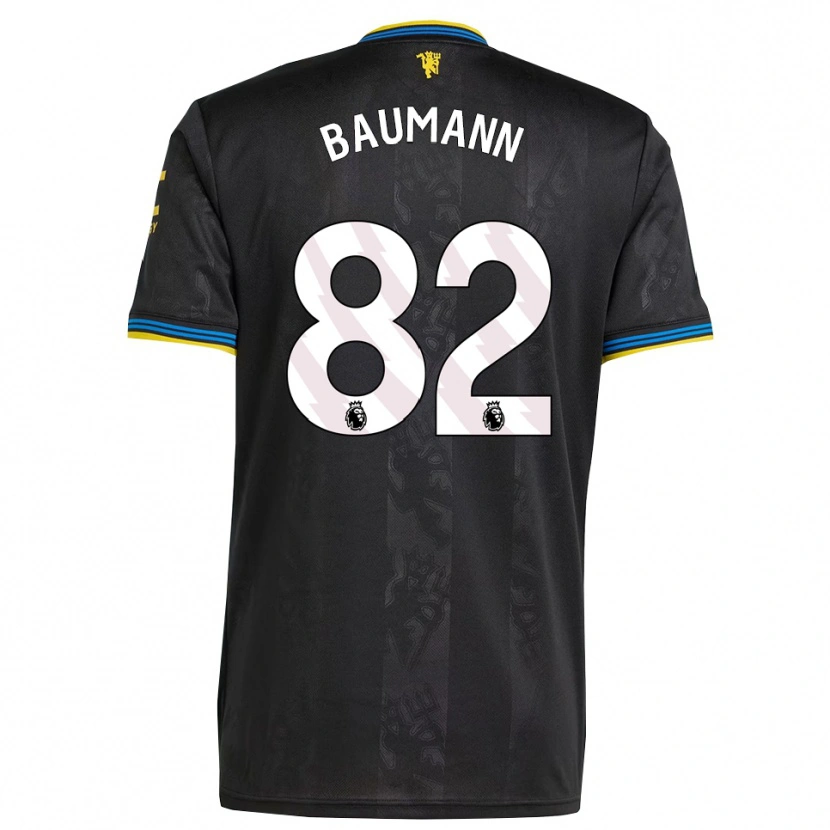 Danxen Heren Zach Baumann #82 Zwart Geel Blauw Thuisshirt Derde Tenue 2025/26 T-Shirt