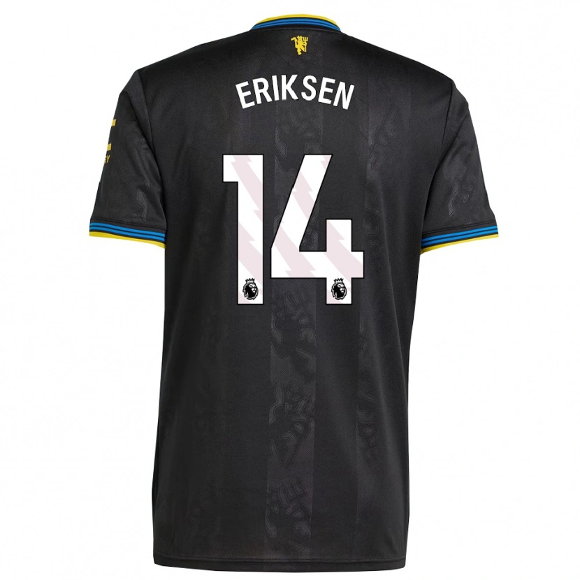 Danxen Heren Christian Eriksen #14 Zwart Geel Blauw Thuisshirt Derde Tenue 2025/26 T-Shirt