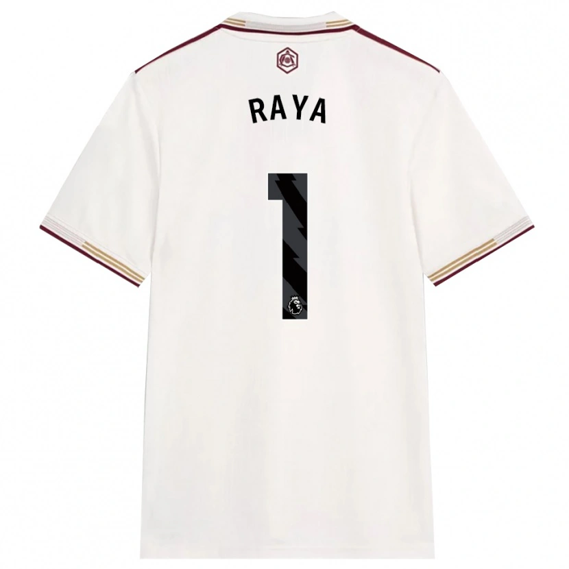 Danxen Heren David Raya #1 Gebroken Wit Bourgondisch Thuisshirt Derde Tenue 2025/26 T-Shirt