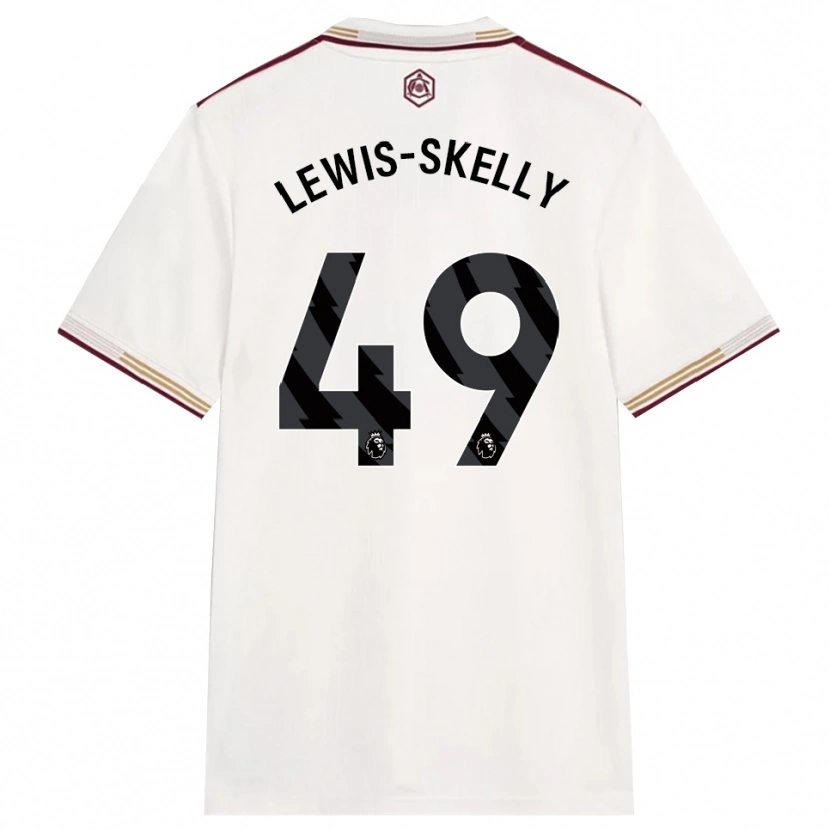 Danxen Heren Myles Lewis-Skelly #49 Gebroken Wit Bourgondisch Thuisshirt Derde Tenue 2025/26 T-Shirt