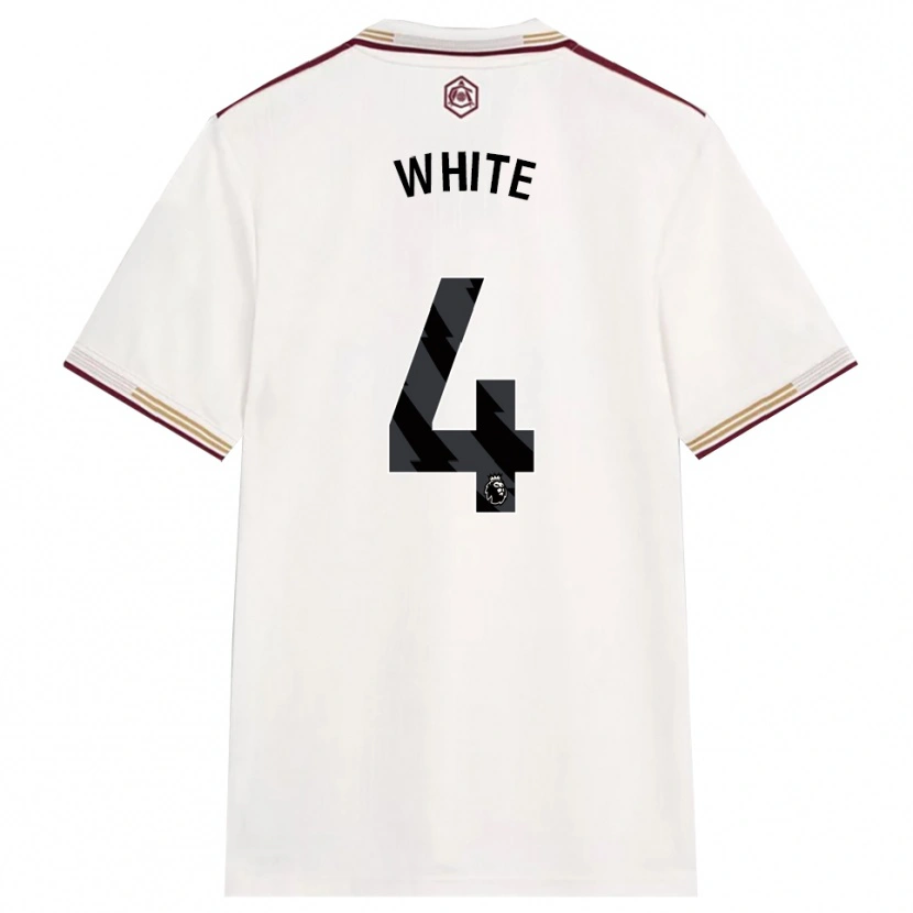 Danxen Heren Ben White #4 Gebroken Wit Bourgondisch Thuisshirt Derde Tenue 2025/26 T-Shirt