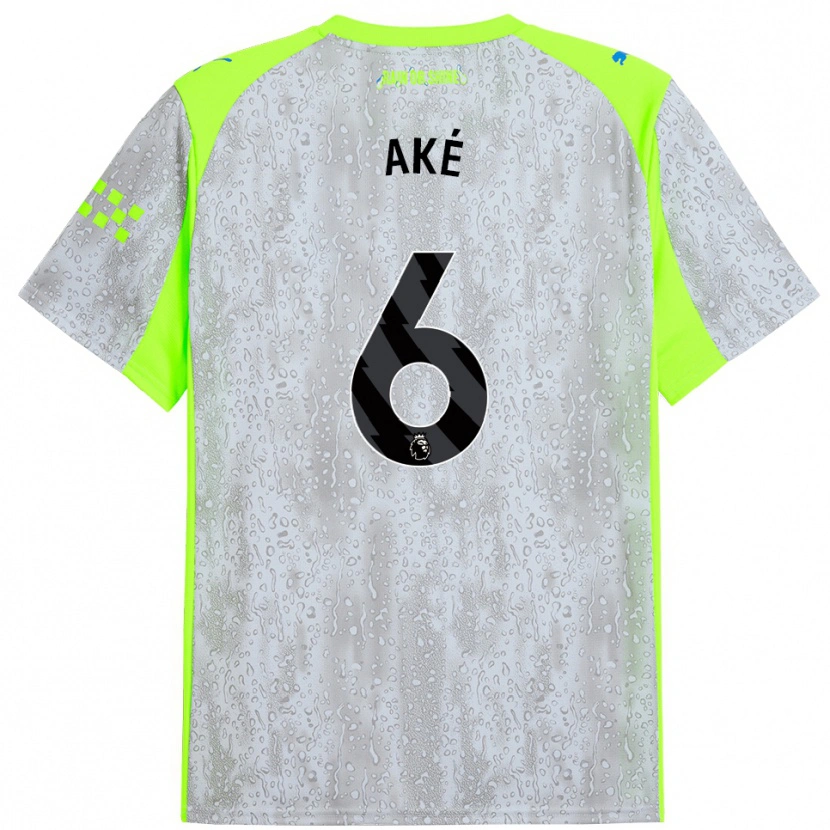 Danxen Heren Nathan Aké #6 Grijs Geel Thuisshirt Derde Tenue 2025/26 T-Shirt