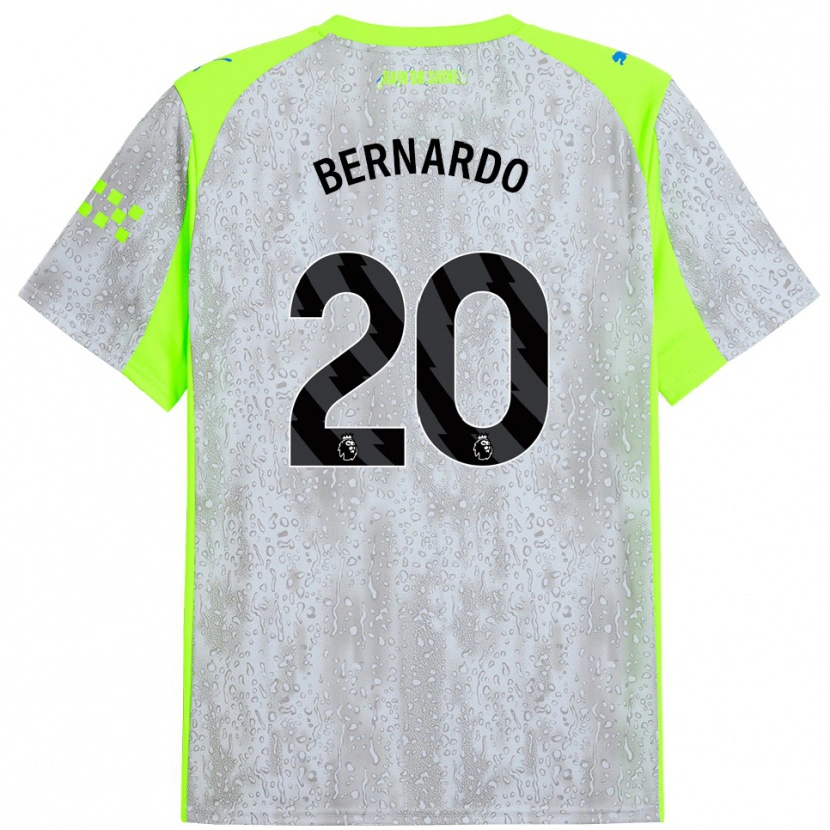 Danxen Heren Bernardo Silva #20 Grijs Geel Thuisshirt Derde Tenue 2025/26 T-Shirt